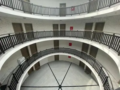 an overhead view of a spiral staircase in a building at SUNNY BEACH PLAZA 4-34 Apartment in Sunny Beach