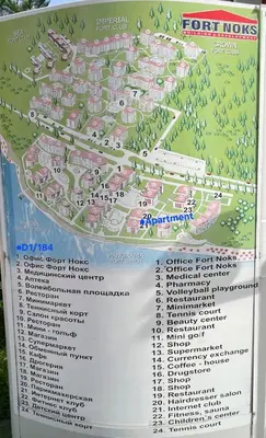 a sign with a map of the four towers at Apartment Fort Noks in Sveti Vlas