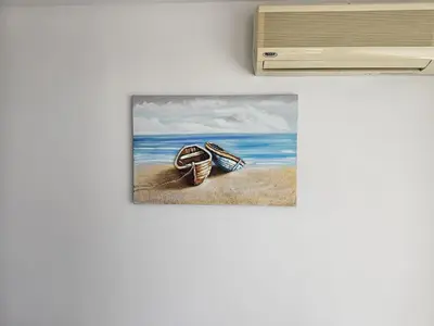 a picture of two boats on the beach at Apartment Fort Noks in Sveti Vlas