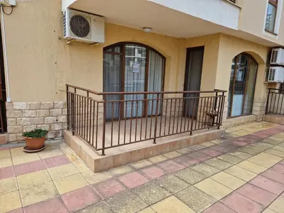 a balcony of a building with a iron railing at Aqua Dreams A4, Sveti Vlas , A much sought after complex. in Burgas City