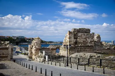 a view of the ruins of the ancient city at Apartament Messambria Resort - Bastet BS in Sunny Beach