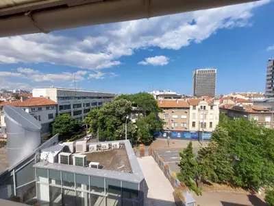 a view of a city from a building at Surf house in Burgas City