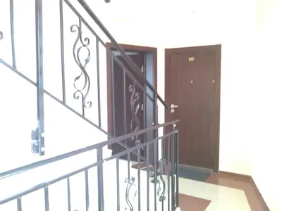 a staircase leading up to a door on a house at Villa Lazuren Bryag 2 in Chernomorets