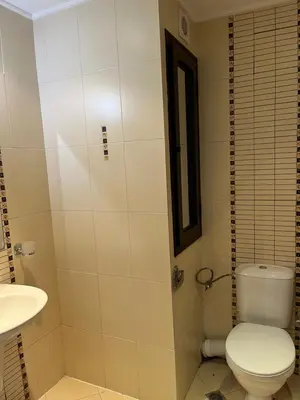 a bathroom with a toilet and a sink at Green Life Private SP apartments -Sozopol in Sozopol