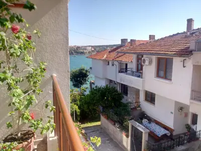 a view from the balcony of a building at Farlalievi Guest House in Sozopol