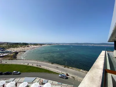 a view of the ocean from a building at PARADISO 'В' 609 Studio Nessebar Private in Nesebar