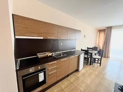 a kitchen with a sink and a counter top at Magic Dreams St Vlas in Sunny Beach