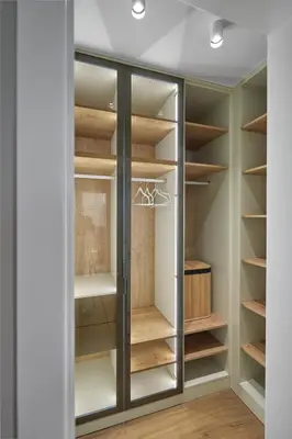 a walk in closet with glass doors at The Swing in Burgas City