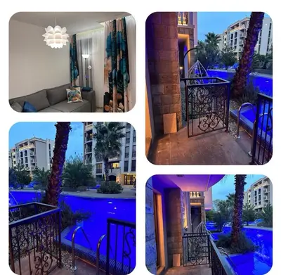 a collage of four pictures of a house at Studio CASCADAS FAMILY RESORT in Sunny Beach