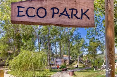 a sign that says eco park in a park at Студио Каскадас К34 in Sunny Beach