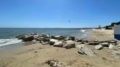 a group of rocks on a beach near the water at Studio in Garden of Eden D402 - Sveti Vlas, Bułgaria in Sveti Vlas