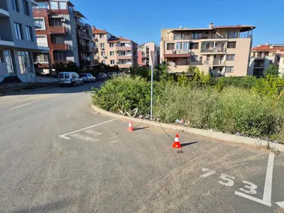two orange cones sitting in the middle of a street at Sea Salt Suite- Sozopol in Sozopol