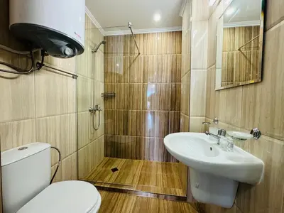 a bathroom with a toilet and a sink at HORIZON 6 'A' Apartment Sveti Vlas in Sveti Vlas