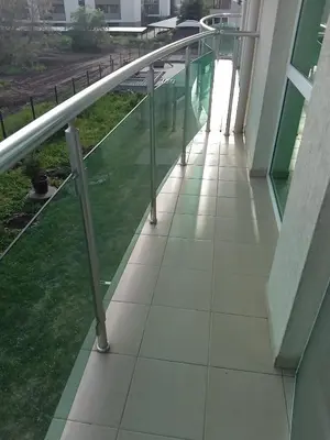 a walkway on the side of a building at Клара in Burgas City