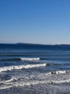 a group of waves in the ocean on a beach at Kambani 1 Apartment in Sveti Vlas