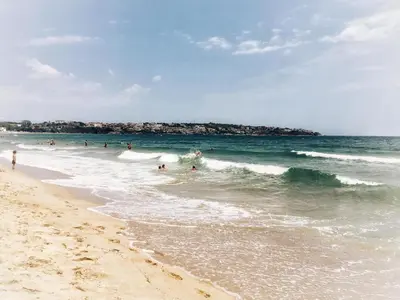 a group of people in the water at the beach at Green Life Sozopol in Sozopol