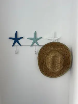 four starfish on a wall next to a cocoon at Tei-Zi apartments2 in Burgas City