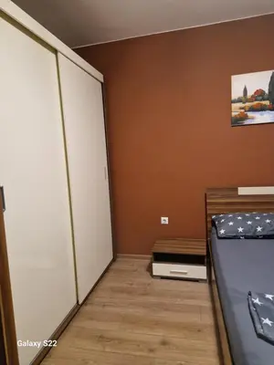 a small room with a bed and a closet at De Ja Vu- Zdravez in Burgas City