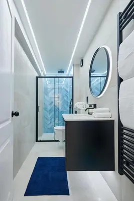 a bathroom with a sink and a mirror at Apartment Ivan in Pomorie