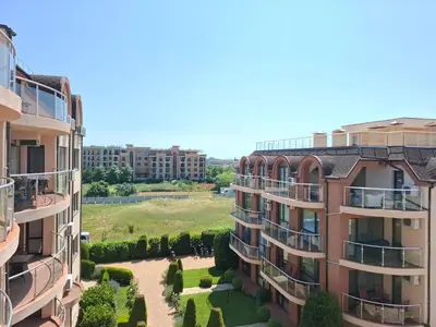 an aerial view of two apartment buildings and a garden at MAGNOLIA Apartments in Ravda