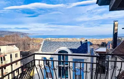 a view from a balcony of a building at Vila Victoria Primorsko in Primorsko