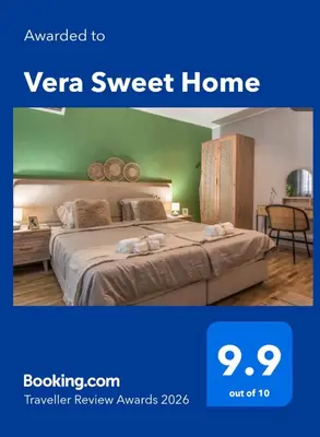 a picture of a bedroom with a bed in a room at Vera Sweet Home in Varna City
