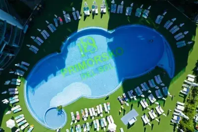 an aerial view of a ball park with a cloud at Апартамент Del View гр Приморско in Primorsko