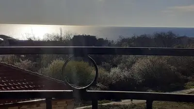a view of the water from a bench at Sunshine in Byala