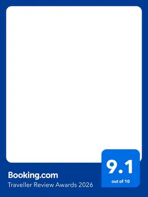 a screenshot of a cell phone with the text bookingivan review awards at Privite apartment hotel Admiral plaza in Sunny Beach