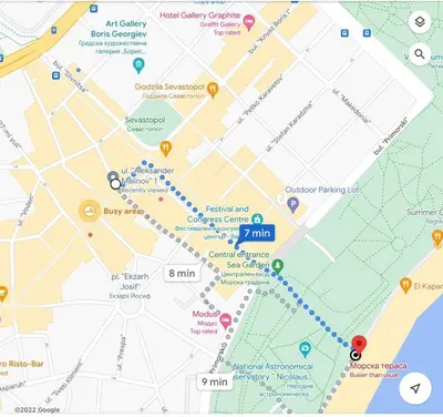 a map of the city of amsterdam with attractions at Cozy Studio in Varna City