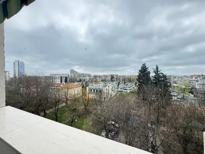 a view of a city with buildings and trees at Luxus Art Apartament Burgas in Burgas City