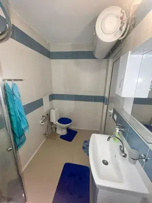 a bathroom with a sink and a toilet at GALI- beach&mud therapy in Pomorie