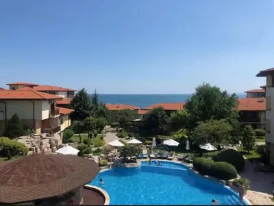 a view of a swimming pool at a resort at Garden of Eden in Sveti Vlas
