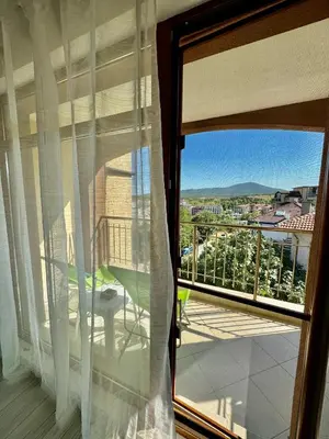 a view from a window of a balcony at Елскер in Tsarevo