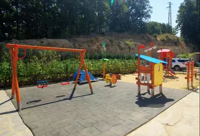 a playground with many different types of playground equipment at Морски бриз in Shkorpilovtsi