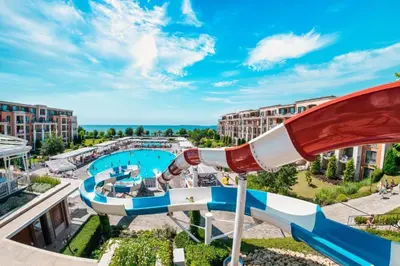 a view of a water park at a resort at Premier Fort Beach Hotel ! in Sveti Vlas