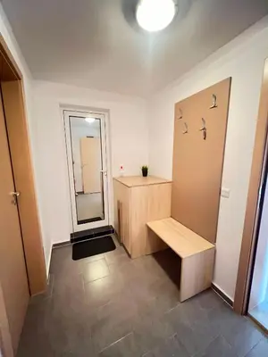 a dressing room with a vanity and a mirror at Apartment Lotus in Sveti Vlas