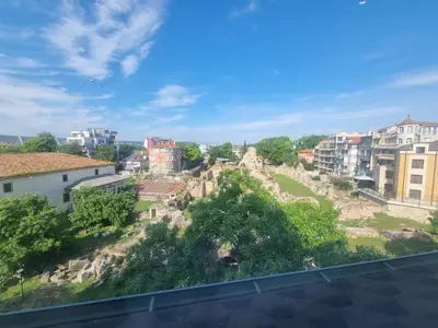 a view of a city with buildings and trees at Roman panorama - Varna in Varna City