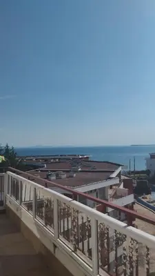 a view of the ocean from a balcony at Yana Privilege apartment Elinite in Elenite