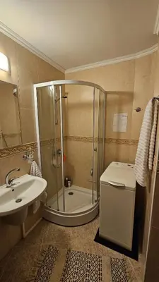 a bathroom with a shower and a sink at PSB Apartments in Etara 2 & 3 Complex Sveti Vlas in Sveti Vlas