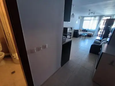 a door to a kitchen and a living room at PSB Apartments in Etara 2 & 3 Complex Sveti Vlas in Sveti Vlas