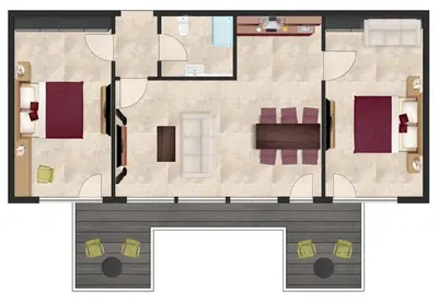 a drawing of a floor plan of a house at Boutique & Design Appartement - Emperium 1 in Sveti Vlas