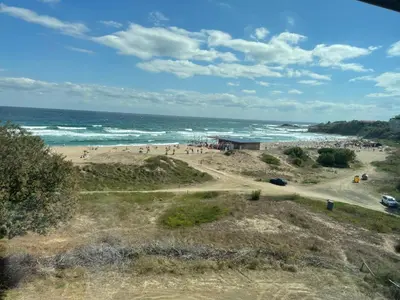 a view of the beach from the top of a hill at First Line Lozenez Beach Anron in Lozenets