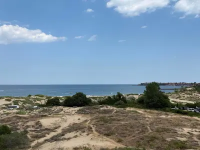 a view of the ocean from a beach at TROPIC BEACH apart in Sunny Beach