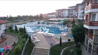 a view of a swimming pool in a resort at Gardenia Hills Studio in Sunny Beach