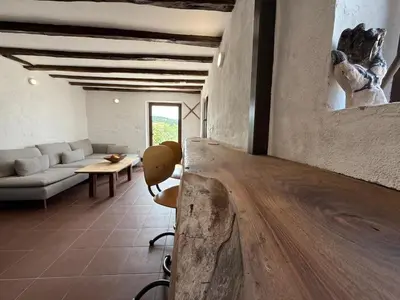 a living room with a couch and a table at Villa Filistrina in Yasna Polyana