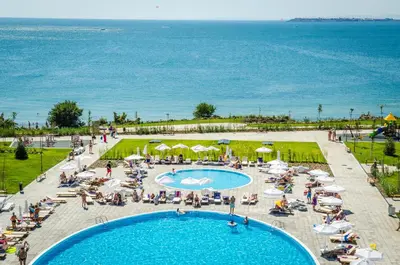 an overhead view of a pool at a resort at Premier Fort Sands Resort - Full Board in Sunny Beach