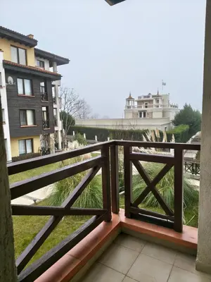 a view from the balcony of a house at Sunny sea apartment - 100 meters from the sea in Chernomorets