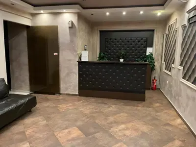 a lobby with a reception desk in a building at Elegant Studio near Beach - Terrace & Parking in Nesebar