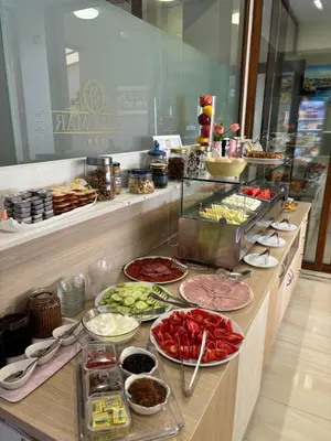 a buffet line with many different types of food at Melia Mar in Sozopol